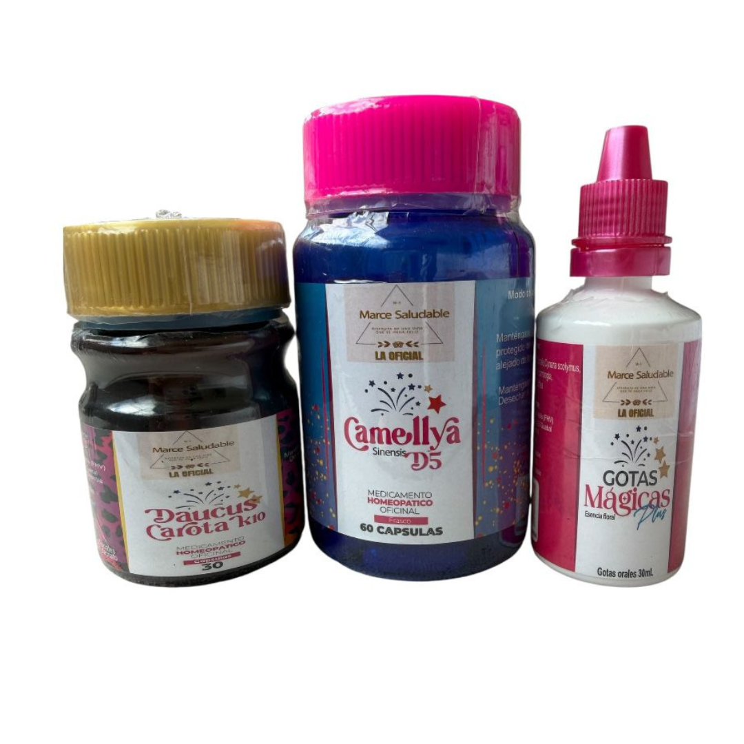 Kit MarceSaludable: Gotas ,Camellya con berberina y Daucota