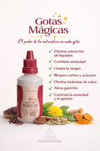 Gotas Mágicas - un complemento natural para calmar la ansiedad control apetito eliminar retención líquidos y ser el colchón cuando comes mal
