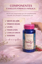 Camellya D5 –  oxidador de grasa natural baja medidas y grasa localizada , cuida parte ósea y muscular y concentración (no altera sistema nervioso )
